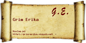 Grim Erika névjegykártya